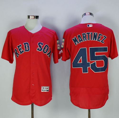 Red Sox #45 Pedro Martinez Red Flexbase Authentic Collection Stitched MLB Jersey